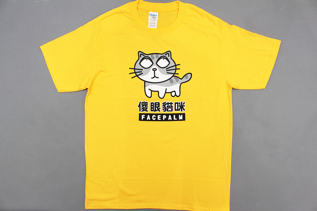 客製化T恤- 嘉興國小 傻眼貓咪 的第1張圖(客製化公司制服、班服製作、團體服製作等示意或作品圖)